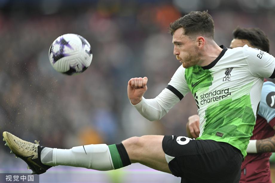 罗伯逊破门 利物浦2-2西汉姆联近5轮仅1胜
