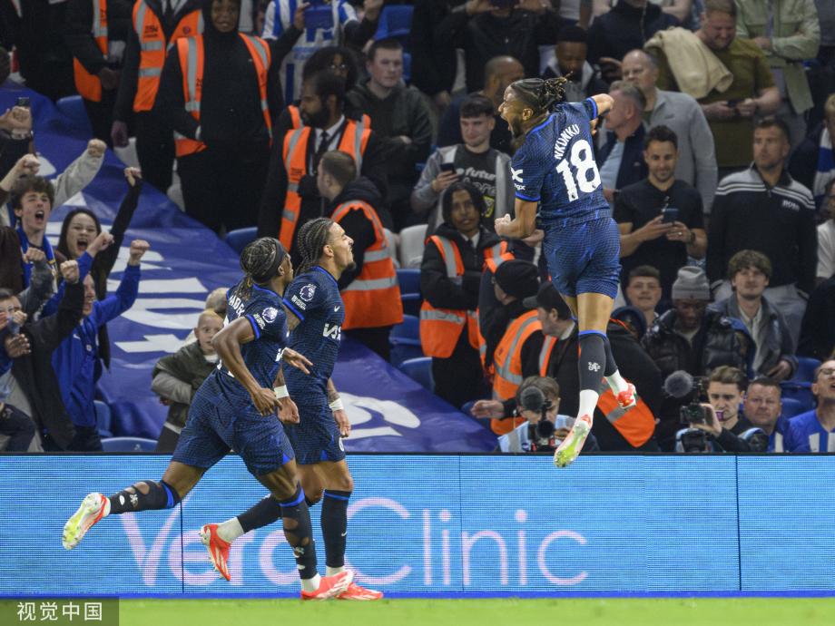 英超-帕尔默破门 切尔西2-1布莱顿距第5热刺3分