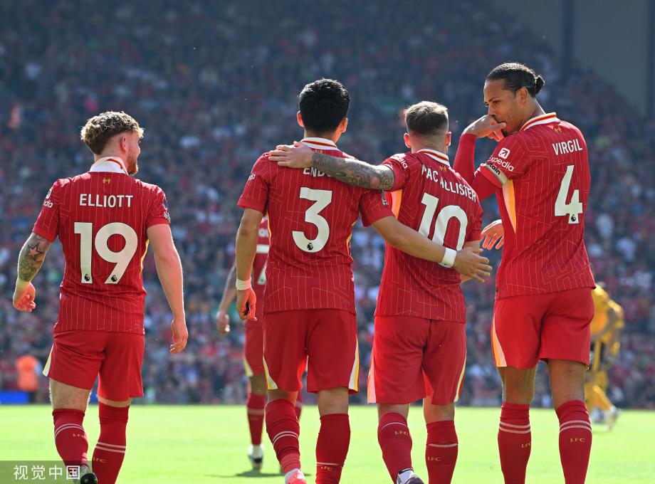 英超-麦卡利斯特破门 克洛普告别战利物浦2-0狼队