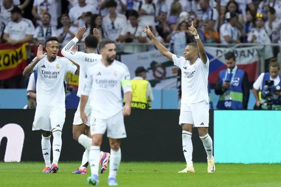 姆巴佩首秀破门!皇马2-0战胜亚特兰大夺欧超杯