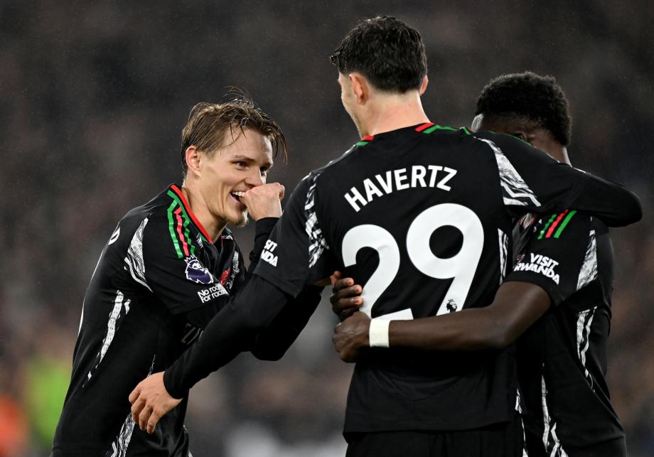 萨卡造4球厄德高赛季首球 阿森纳5-2西汉姆联