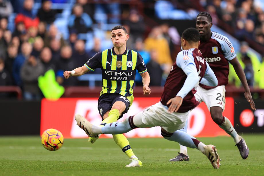 英超-福登破门难救主 曼城客场1-2维拉