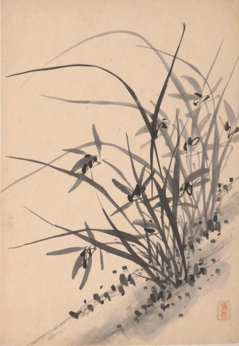 中国古美術・蘭竹之情三尺画芯・董卿印款・水墨画・純手描き・鑑賞用・宣紙・带水印 传世墨迹——一代墨竹名家诸昇《兰竹石图册》_央博_央视网(cctv.com)