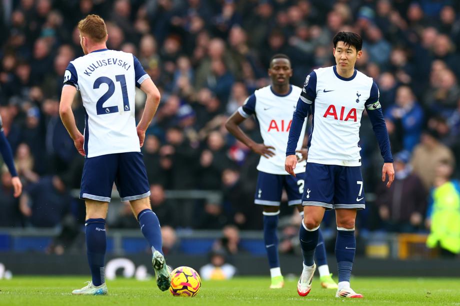 英超-热刺2-3埃弗顿位居联赛倒数第6