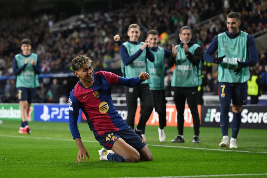 欧冠-亚马尔阿劳霍破门 巴萨2-2亚特兰大第2晋级