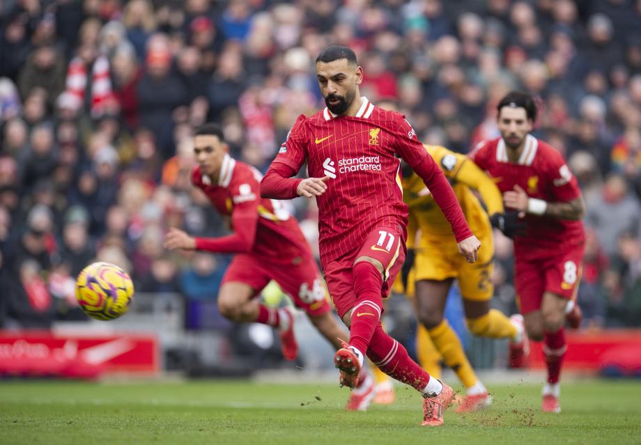 英超-迪亚斯破门萨拉赫建功 利物浦2-1狼队