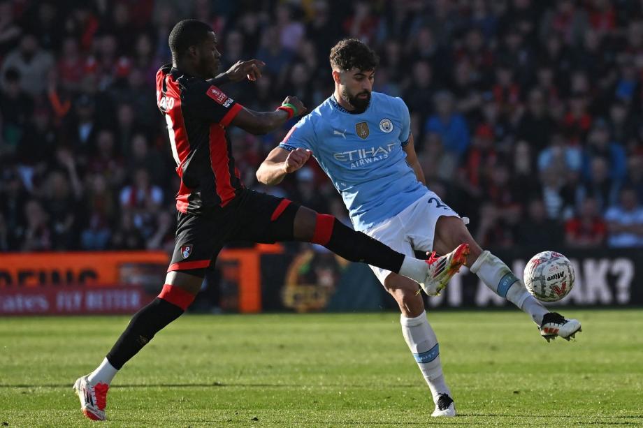 足总杯-哈兰德破门+失点+伤退 曼城2-1伯恩茅斯