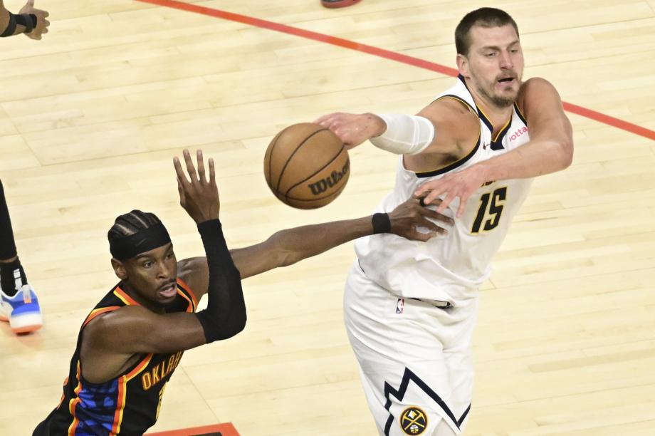 亚历山大34+8约基奇6犯 雷霆狂胜掘金总分1-1