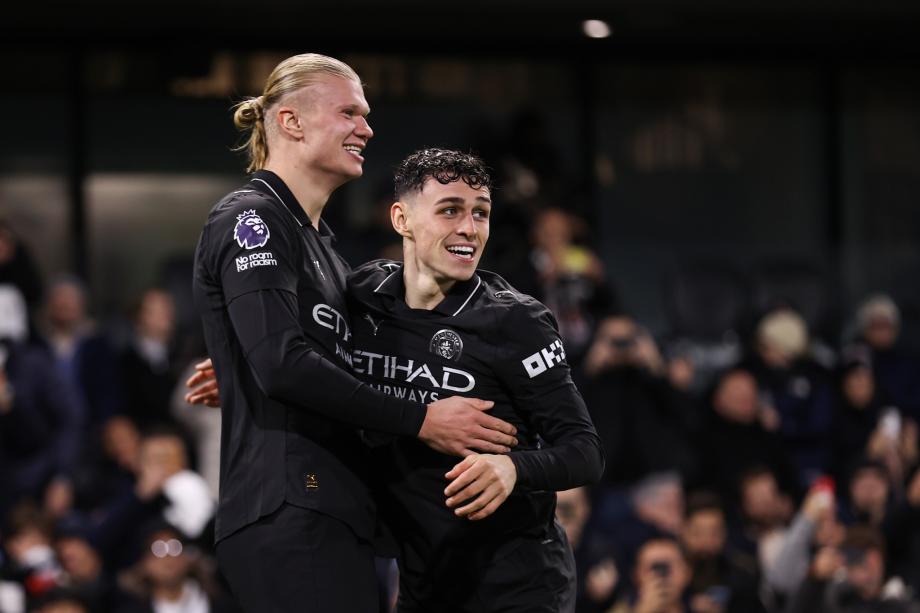 哈兰德英超百球里程碑福登双响 曼城5-4富勒姆