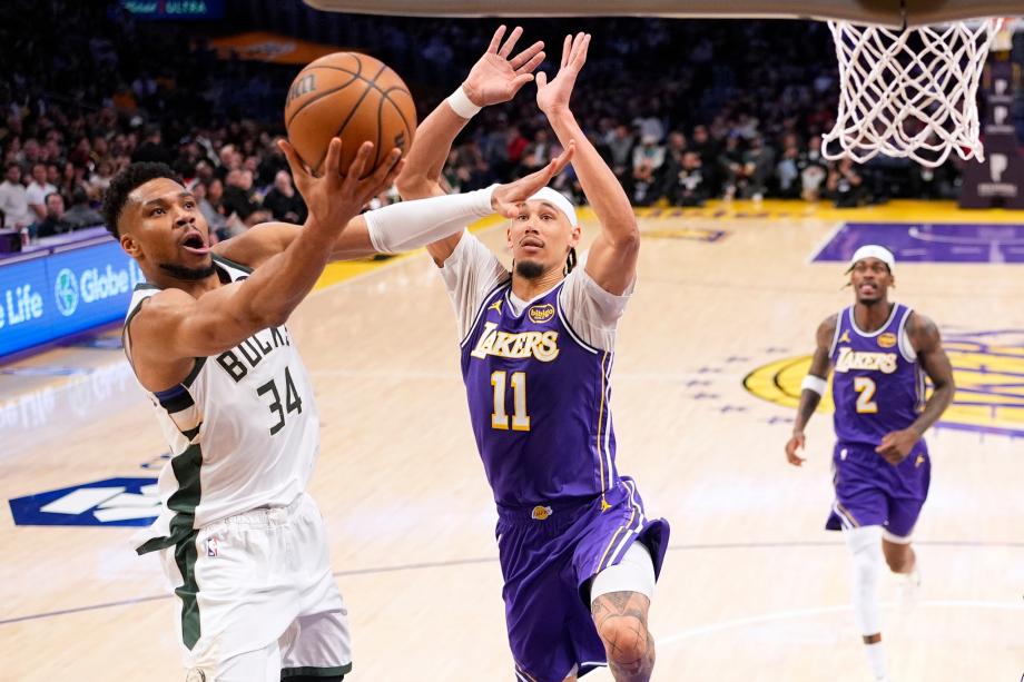 雄鹿105-101湖人 字母哥21分东契奇6犯离场