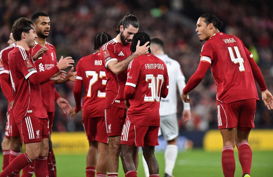 维尔茨传射 利物浦4-1巴恩斯利进足总杯32强