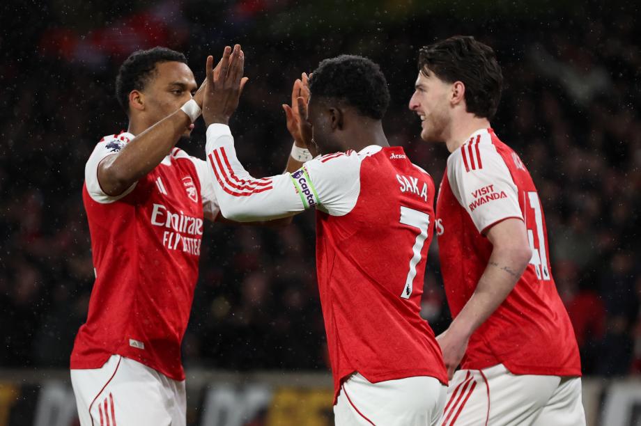 英超-因卡皮耶处子球 阿森纳2-2遭狼队绝平