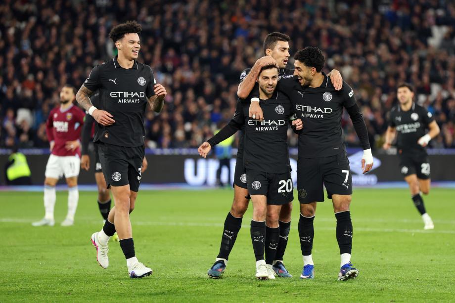 英超-B席破门 曼城1-1客平西汉姆联落后榜首9分