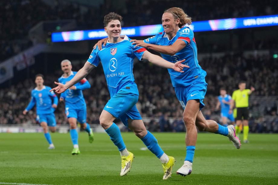 欧冠-西蒙斯双响 马竞2-3总比分7-5热刺晋级八强