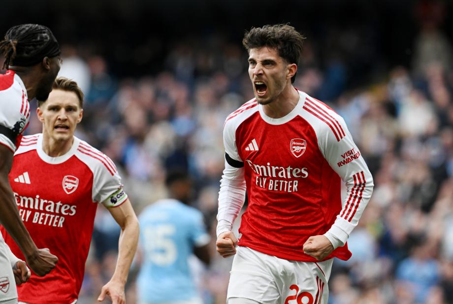 哈兰德谢尔基建功哈弗茨破门 曼城2-1阿森纳