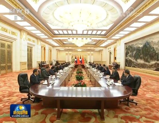 李克强同老挝总理举行会谈