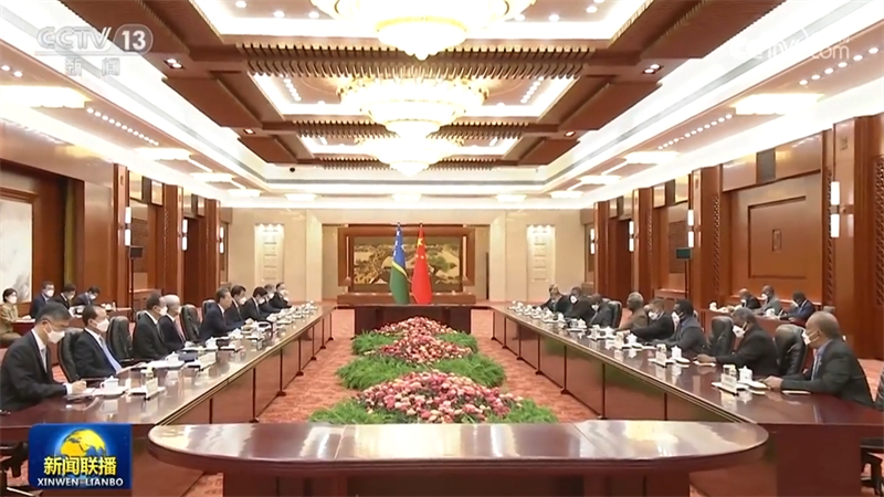 赵乐际会见所罗门群岛总理