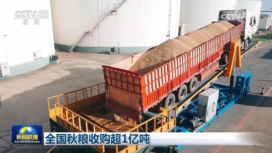 全国秋粮收购超1亿吨