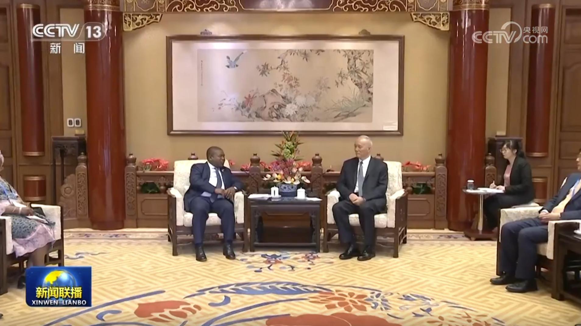 蔡奇会见莫桑比克总统