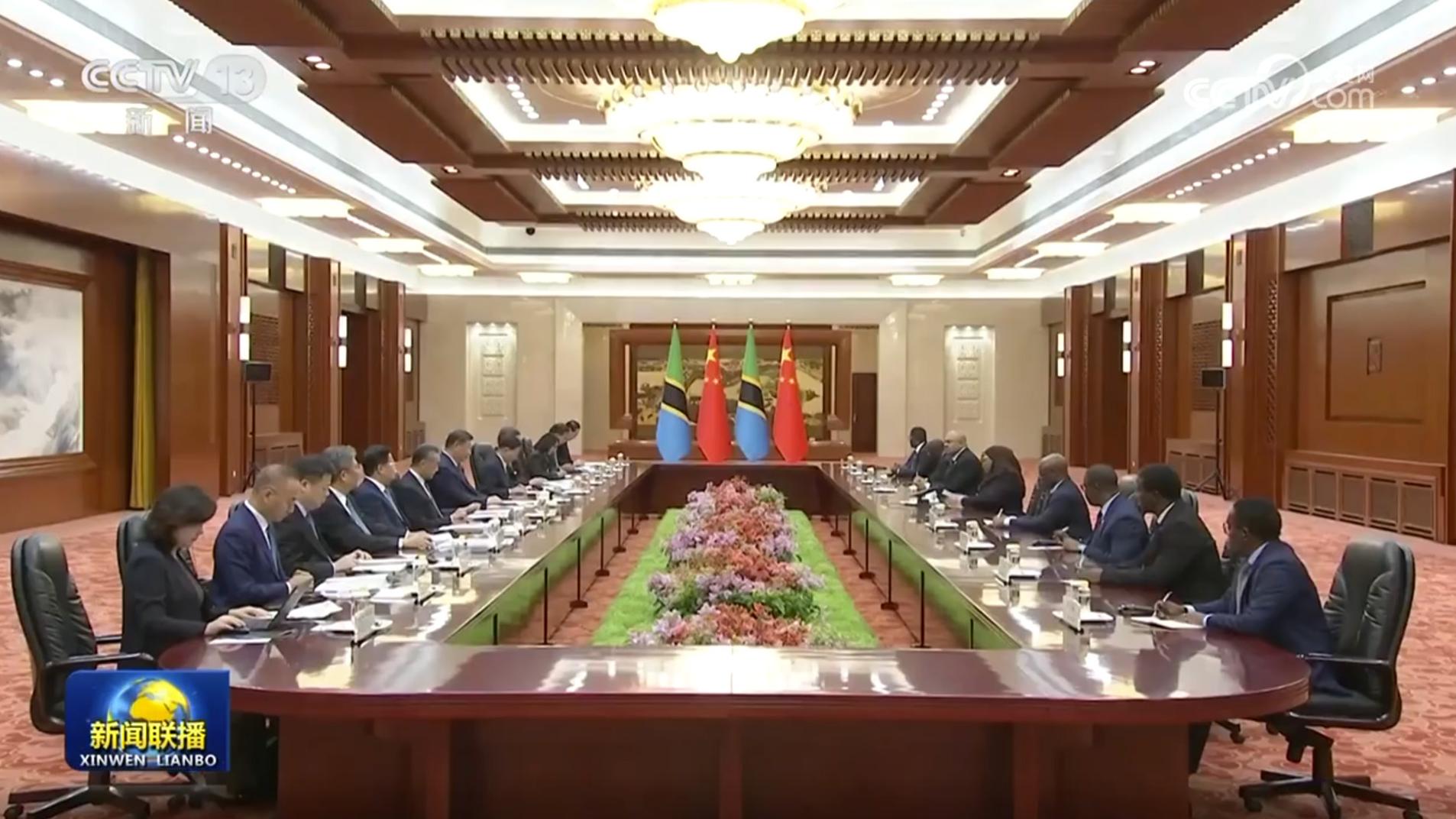 习近平会见坦桑尼亚总统