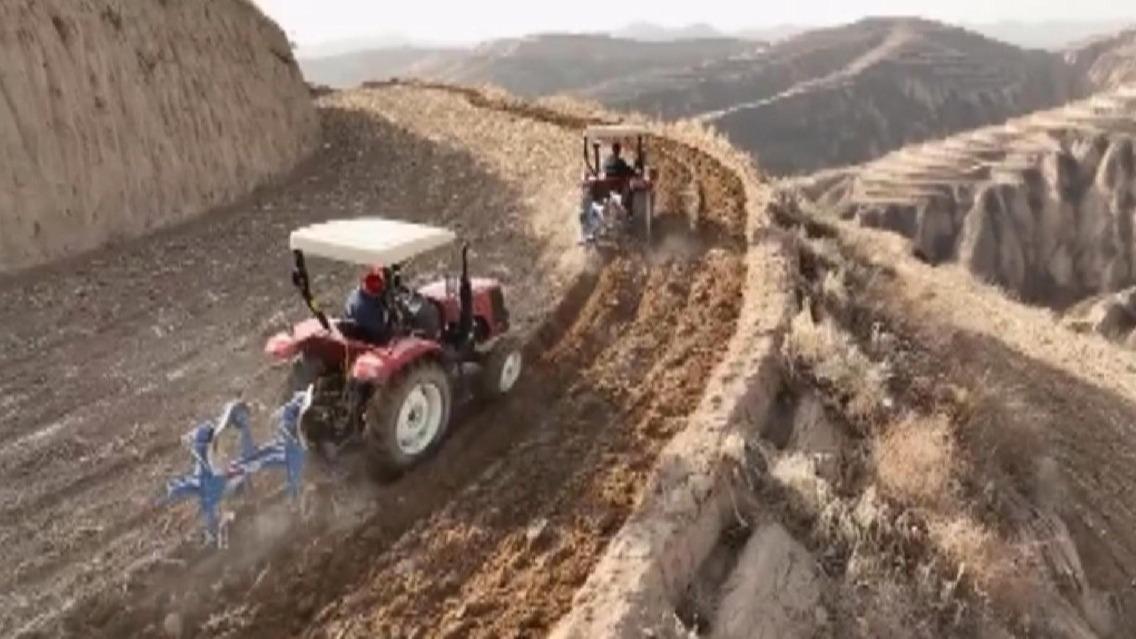 Massive hilly land transformed for mechanical farming in north China county