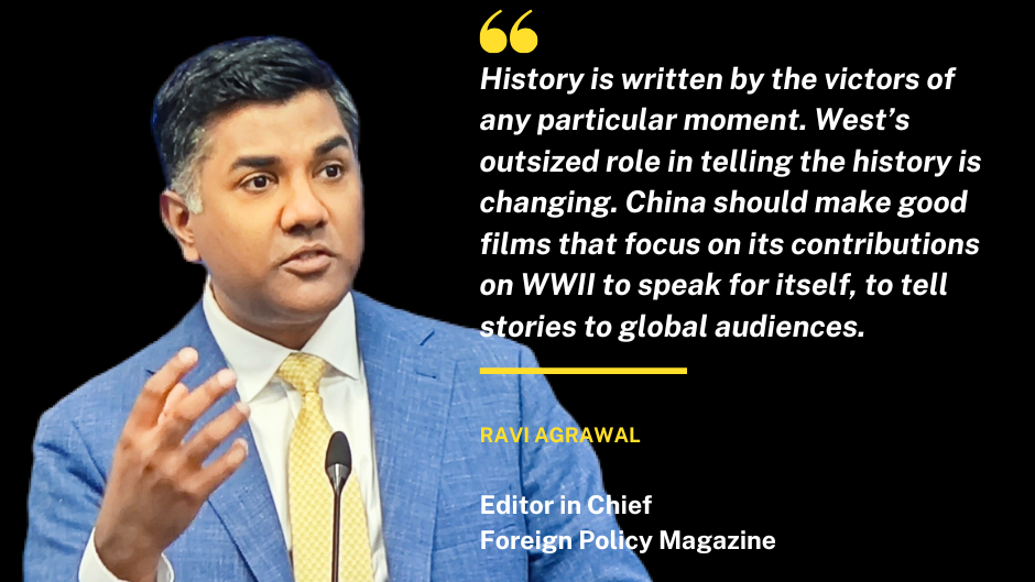 Foreign Policy Editor in Chief: Good Chinese films help popularize its contributions on WWII
