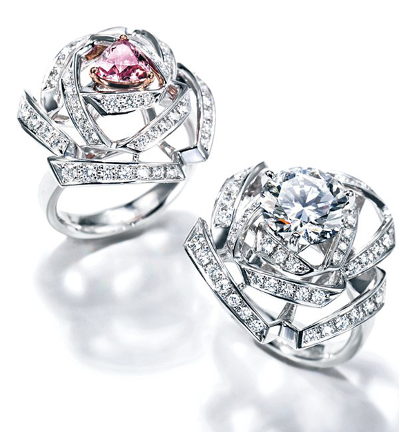 tasaki婚庆系列钻石玫瑰戒指