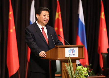 3月23日，国家主席习近平在莫斯科国际关系学院发表演讲。