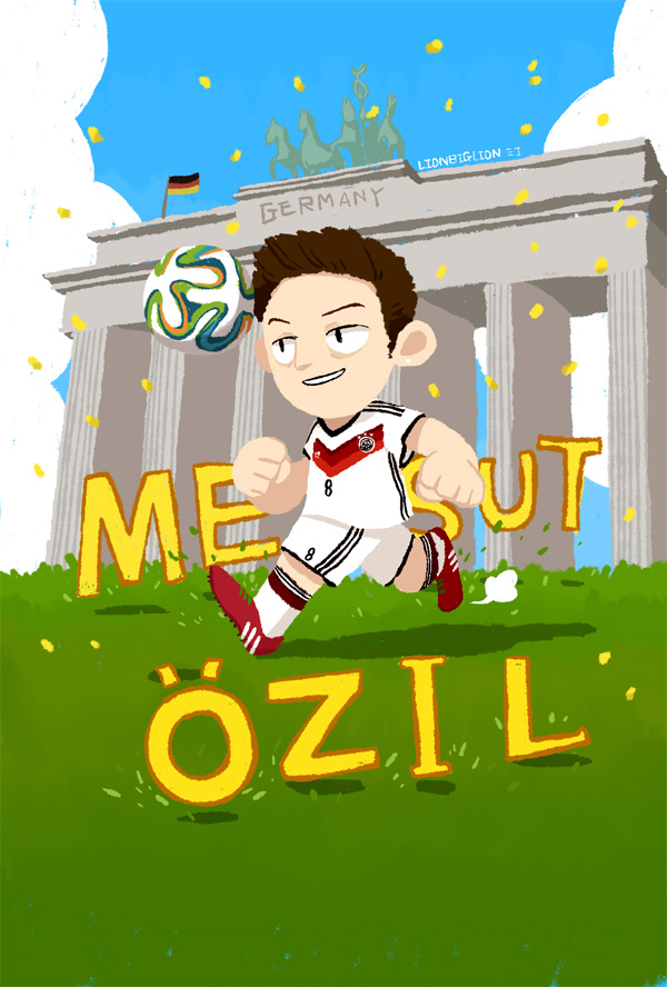 插画师涂画世界杯