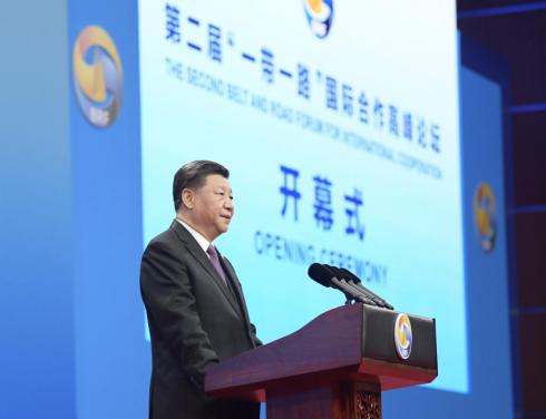 4月26日,习近平出席第二届“一带一路”国际合作高峰论坛开幕式并发表主旨演讲。