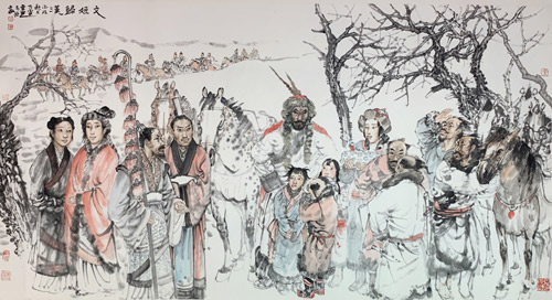 李乃宙 文姬归汉 98cm×197cm