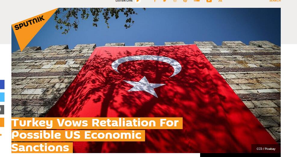 Screenshot of Sputnik news agency & radio report