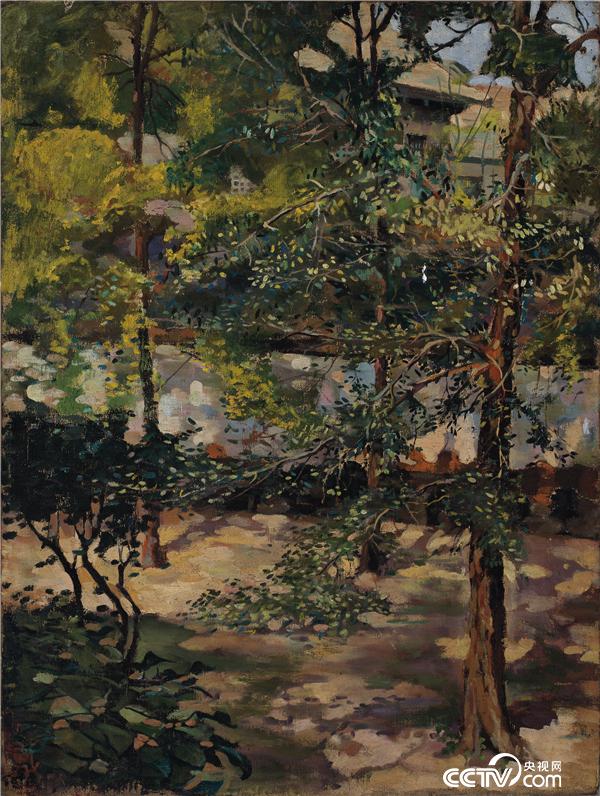 《风景（夏日树萌） 》戴泽  布面油画 75×57cm 1946年 中央美术学院美术馆藏