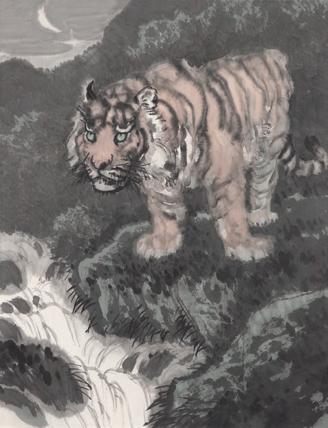 《月儿弯弯》/70&times;53.5厘米/纸本设色/2011年