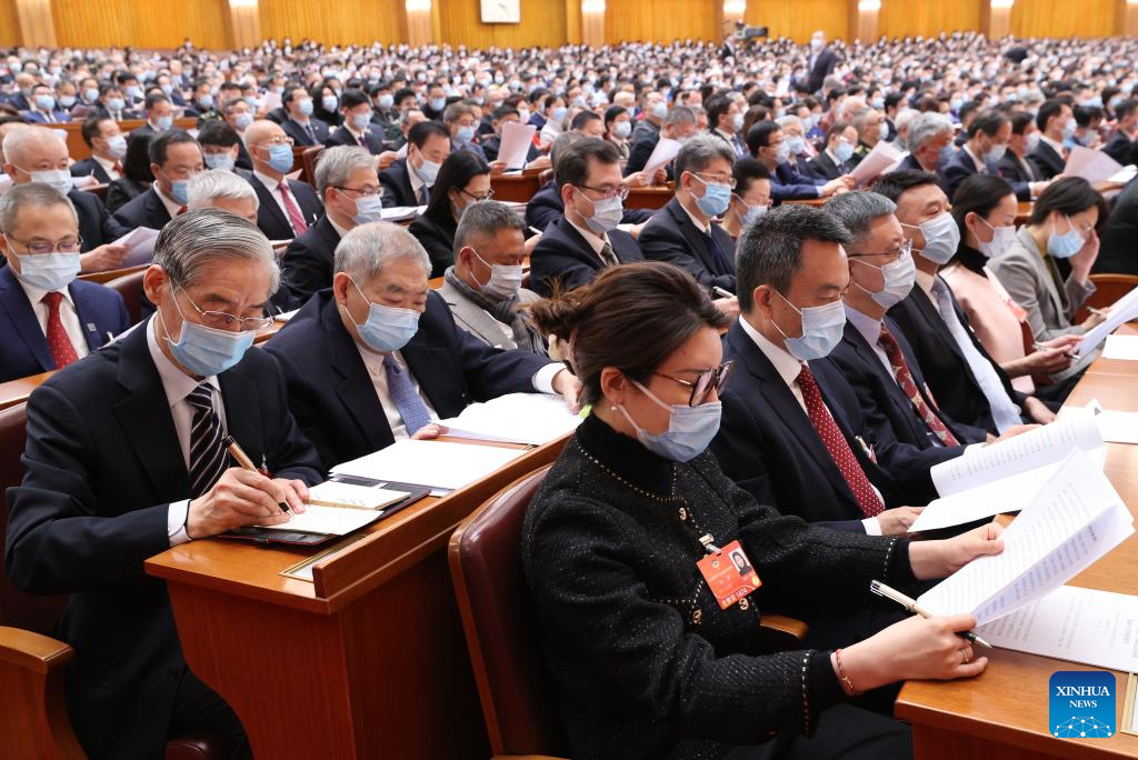 The fifth session of the 13th Natio<em></em>nal Committee of the Chinese People’s Political Co<em></em>nsultative Co<em></em>nference (CPPCC) opens at the Great Hall of the People in Beijing, capital of China, March 4, 2022. (Xinhua/Jin Liwang)