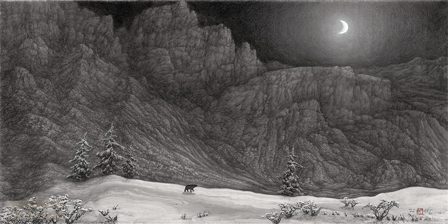 《寒夜》，136cmx67cm，2004年