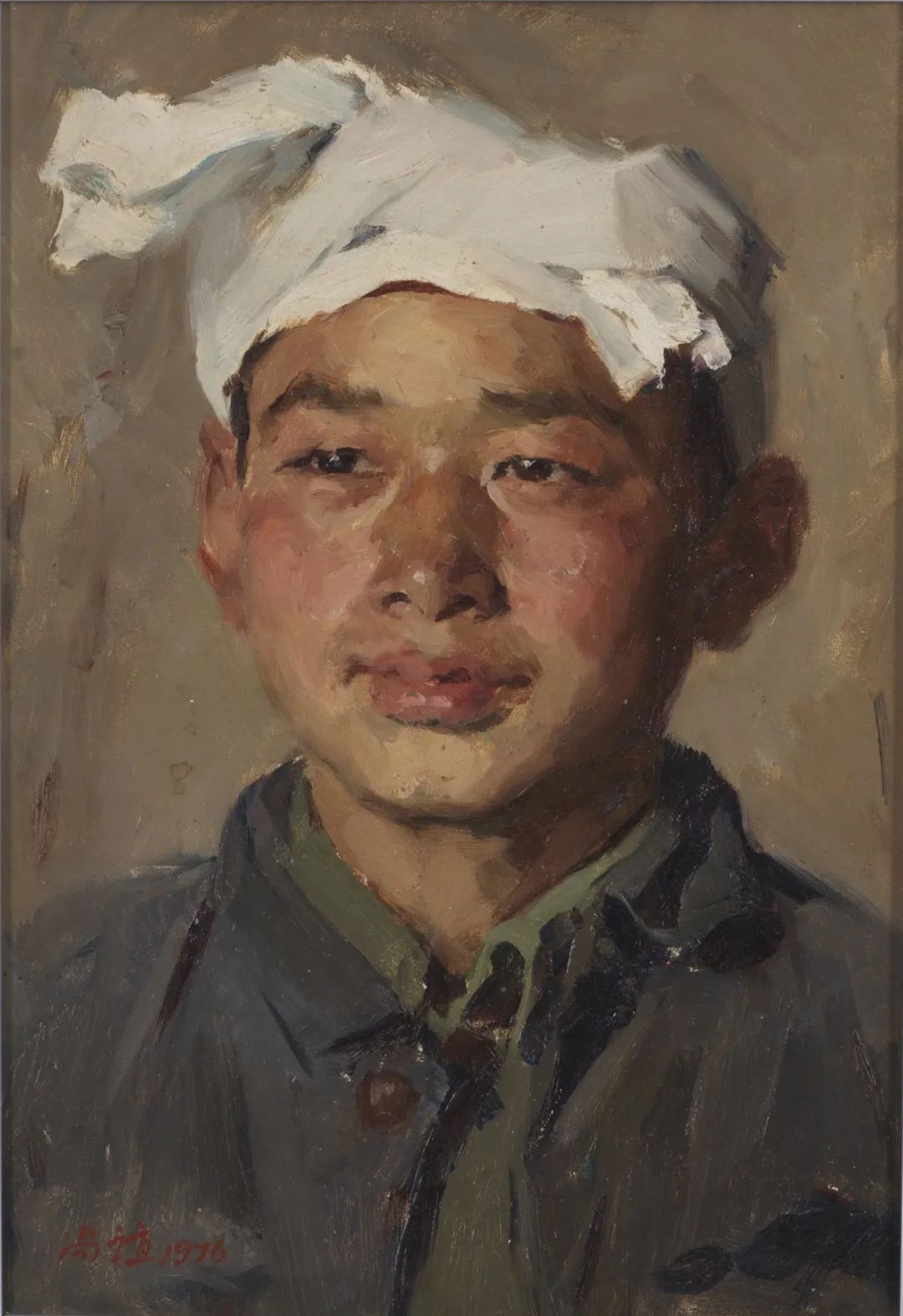 陕北青年   靳尚谊（1934-）油画 38.6×26.6cm 1976年 中国美术馆藏
