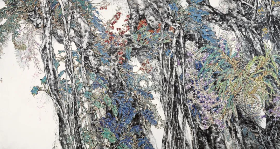雨林之歌 李雪松 290cm×540cm 纸本设色 2010