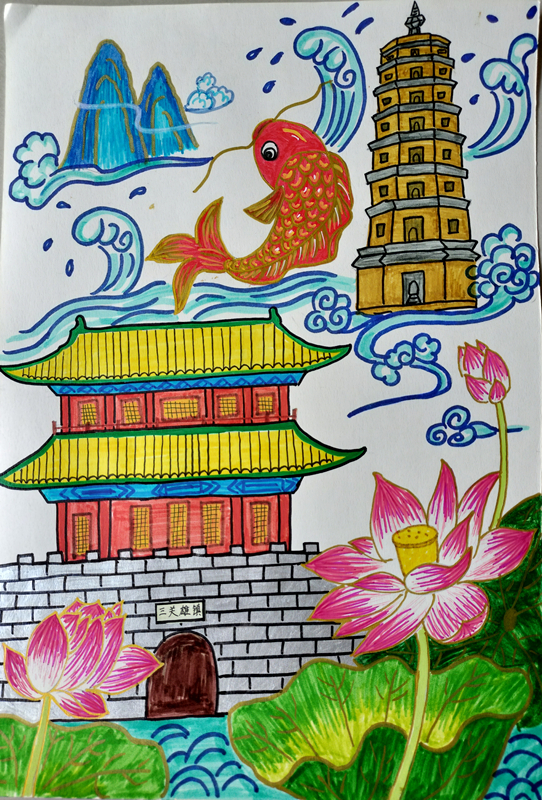 彩绘 書畫 中国美術 美丽中国中国特色中国风主题绘画展（8张）-绘画帮