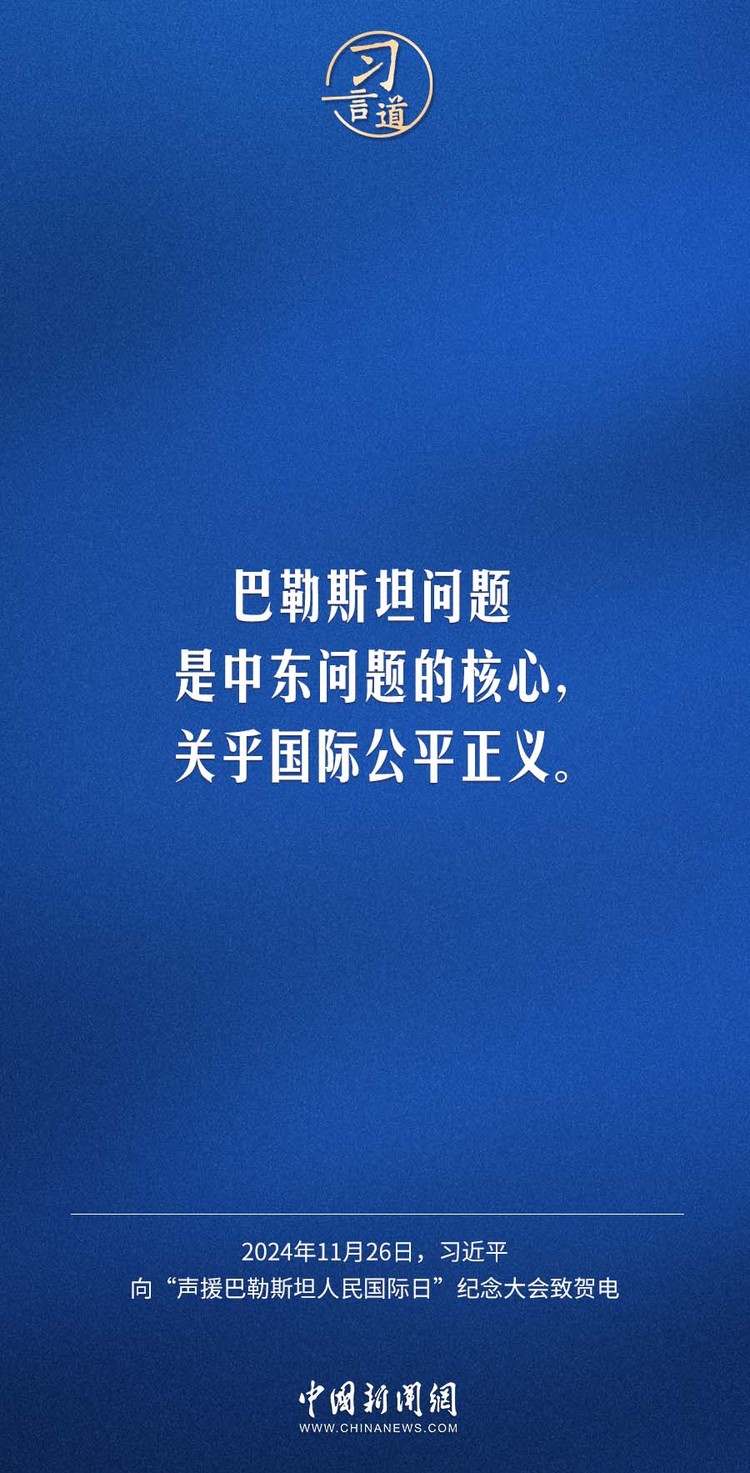 习言道｜巴勒斯坦问题关乎国际公平正义