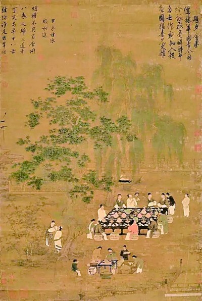 宋·赵佶《文会图》，体现文人焚香场景。资料图片