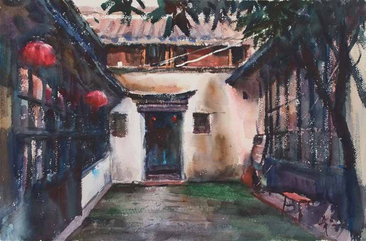 中国人水彩画家　陳芸　額装作品 中国人水彩画家 陳芸 額装作品