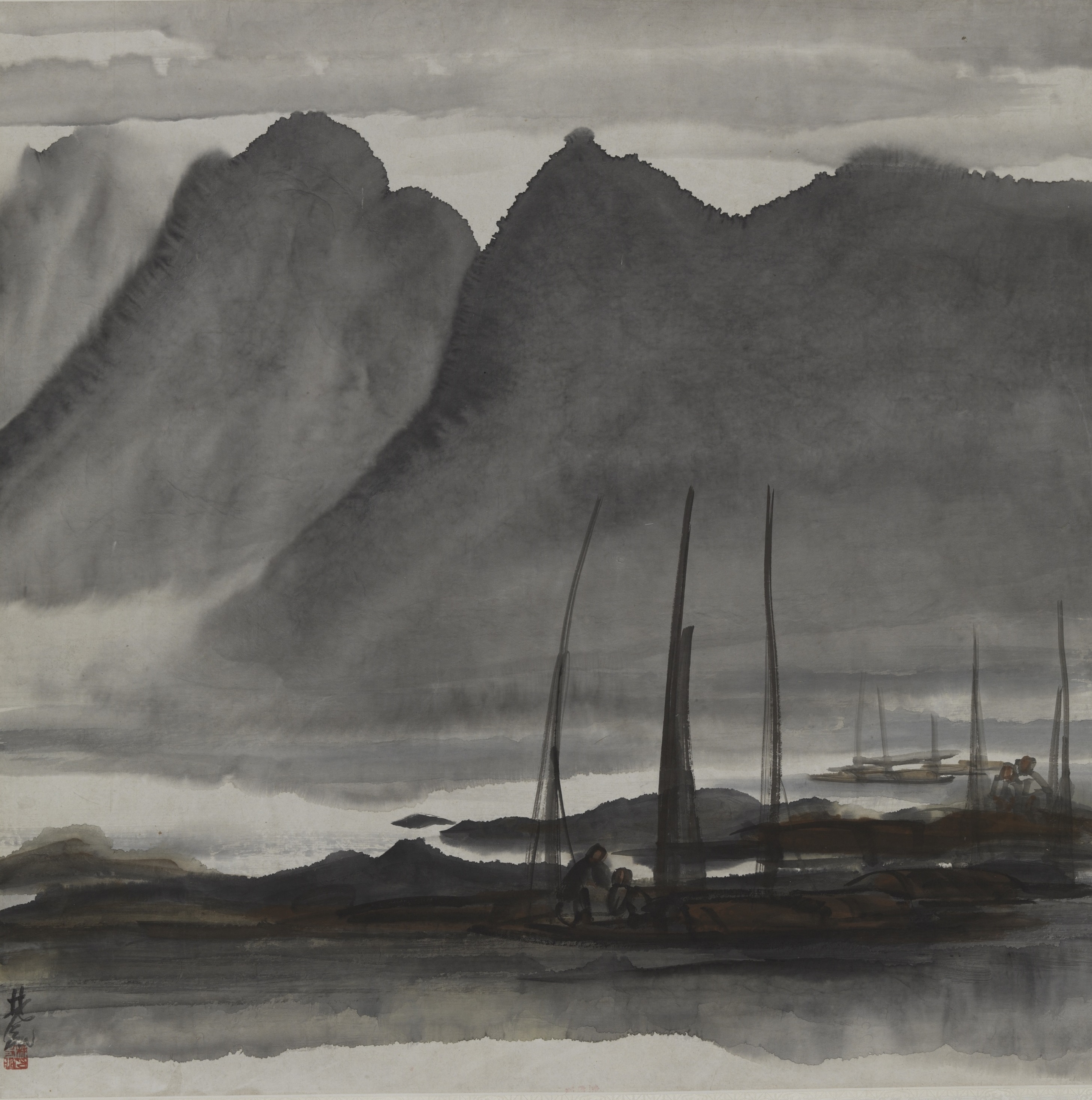风景  林风眠  中国画 67×67cm  1961年  中国美术馆藏