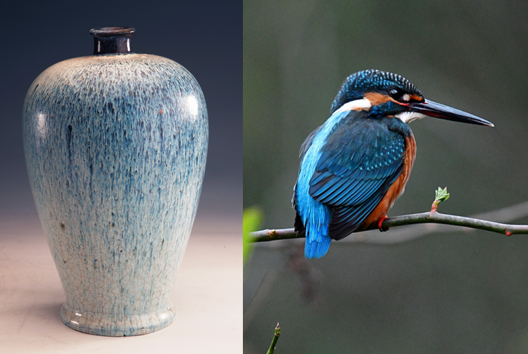 文博日历丨古人将翠鸟羽毛绘在瓶子上