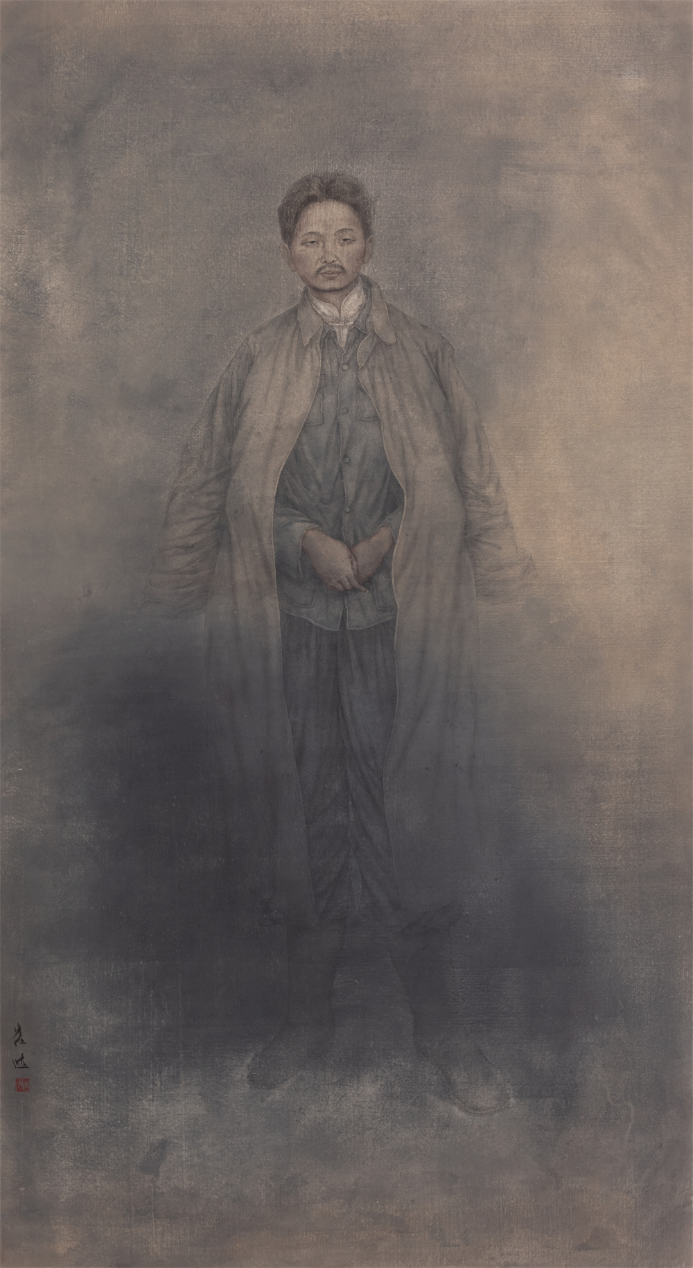 崔进 《英雄》 纸本设色 180&times;90cm 2025年