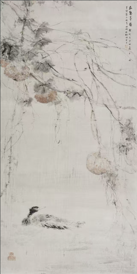 刘万鸣《瓜熟蒂落》 97cm&times;180cm